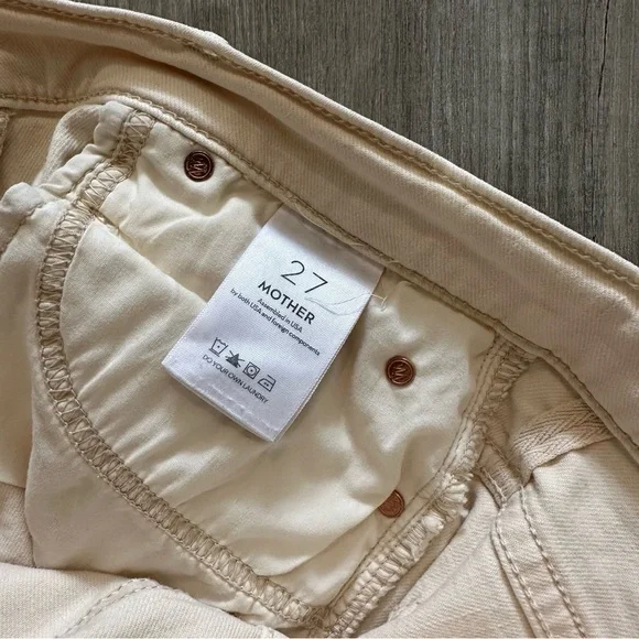 MOTHER High Waisted Rascal Ankle Fray Chalk It Up 27 - Picture 6 of 8